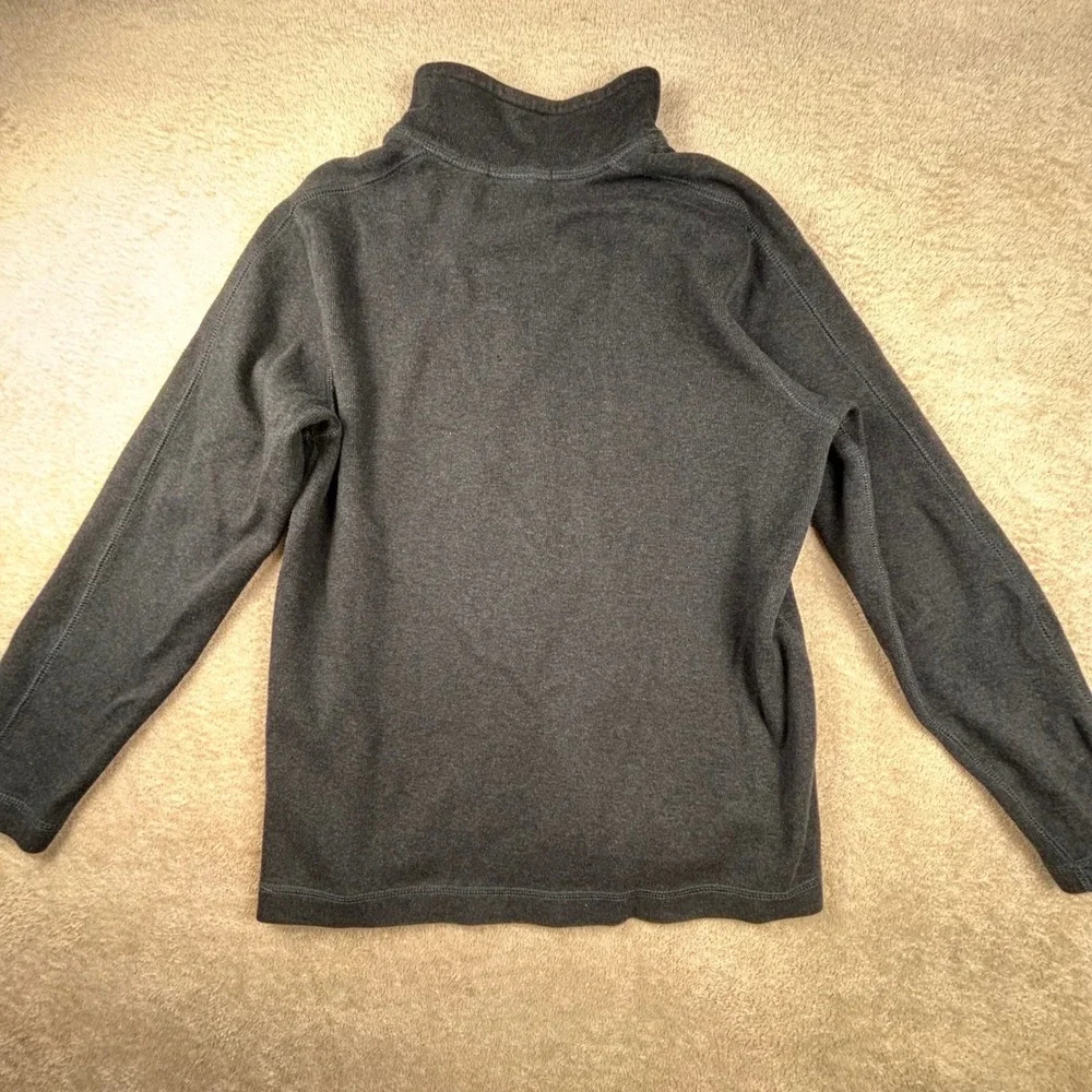 Banana Republic Mens Quarter Zip Pullover Sweater Charcoal Gray Cotton Size M